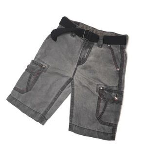 Mens Rock Revival Gun Metal Gray Cargo Shorts
